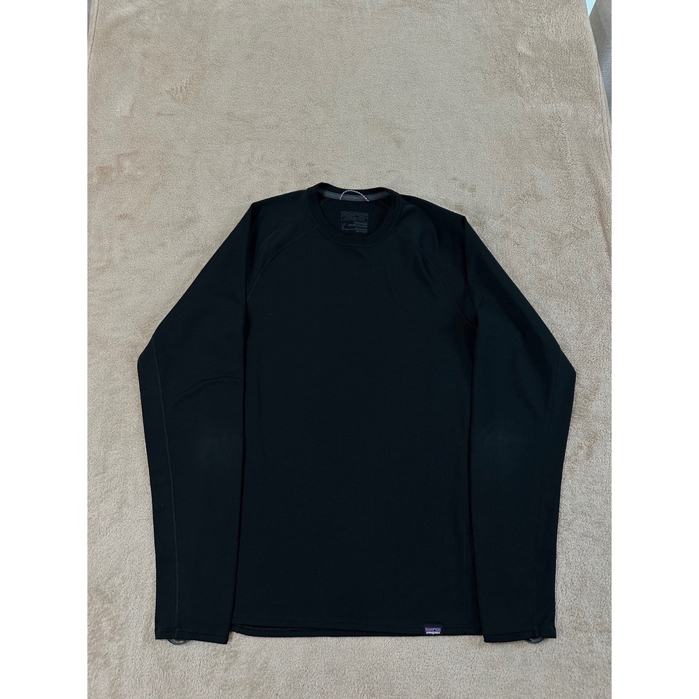 Patagonia Capilene Midweight Crew shirt Mens size Small Black Base Layer EUC